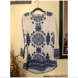 NWOT White & Blue dress.